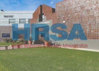 CDU Campus photo with the Health Resources and Services Administration (HRSA) logo.