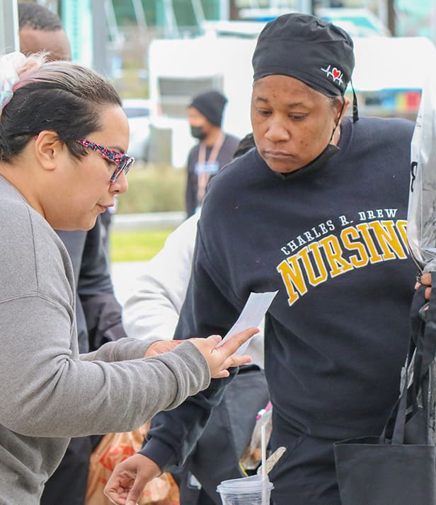 nursing student during career fair