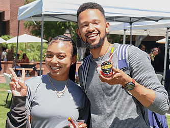 CDU students enjoying snacks on campus