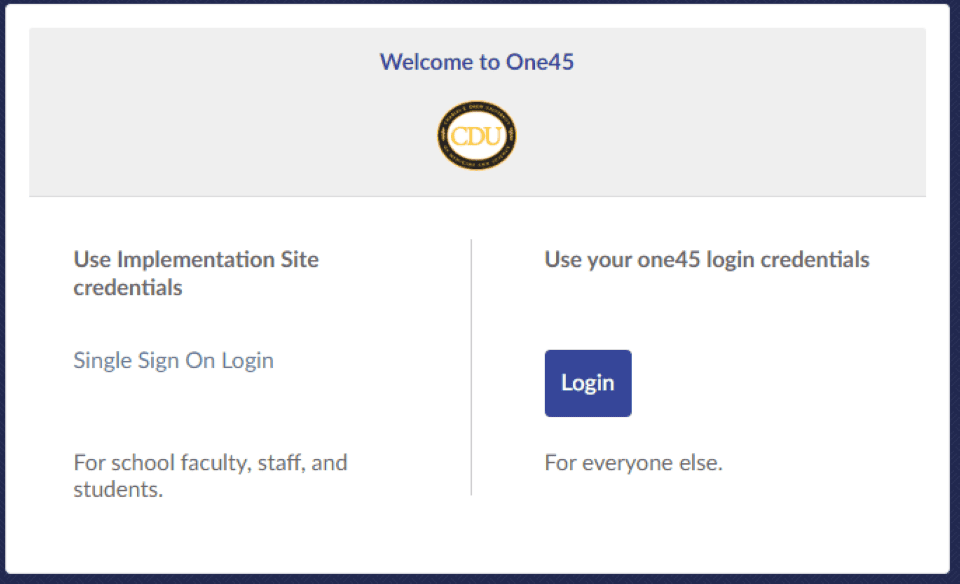 CDU Login for One45